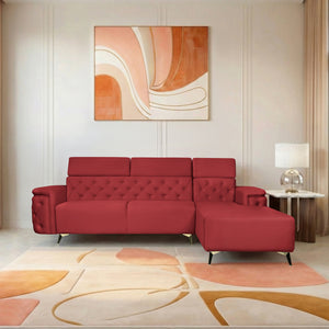 Rome 6 Seater Sofa Set Right Corner- ( Plush Suede - Maroon )