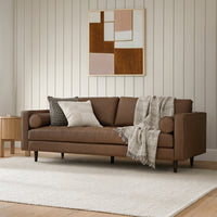 vienna 3 seater sofa leatherette fabric blue copy