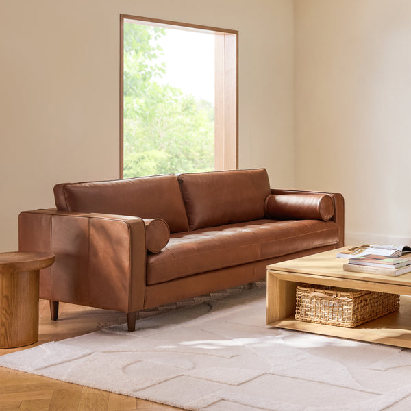 Vienna 3 Seater Sofa- ( Leatherette Fabric - Taos Brown )