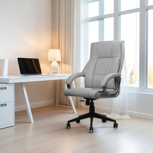 Magnum Mid-Back Office Chair – Ergonomic, Durable & Versatile (Leatherett - Grey)