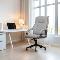 magnum mid back office chair ergonomic durable versatile leatherett grey
