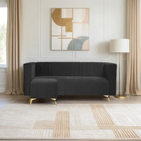 tokyo icon ottoman 4 seater sofa plush suede fabric black