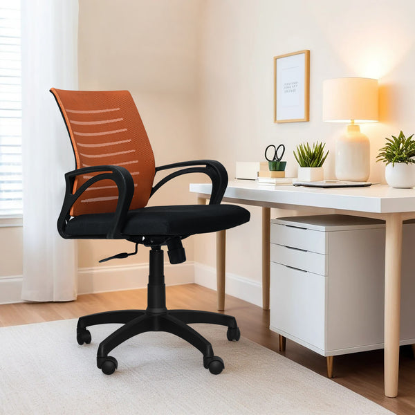 Bolt Mid-Back Office Chair – Ergonomic, Durable & Versatile ( Orange )