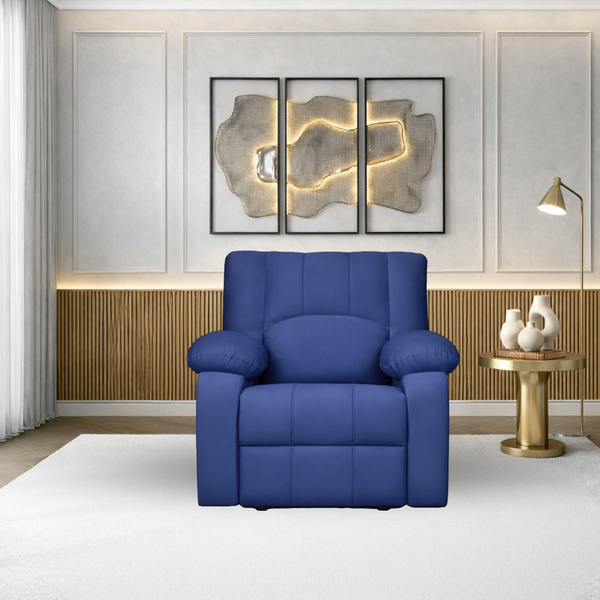 Phoenix Icon 1 Seater Motorise Recliner – ( DIY-Friendly, Plush Suede - Navy Blue )