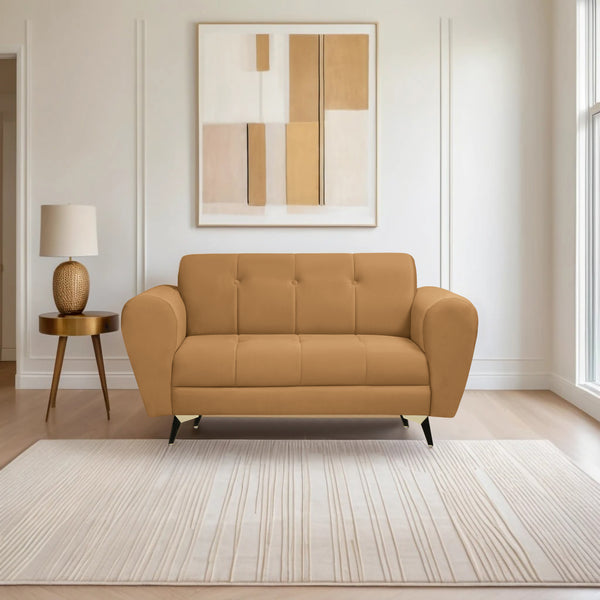 Milan Icon 2 Seater Sofa- ( Plush Suede Fabric-  Beige )
