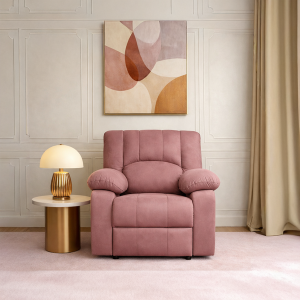 Phoenix Icon 1 Seater Motorise Recliner – ( DIY-Friendly, Plush Suede - Peach )