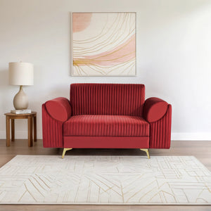 Venice 2 Seater Sofa - ( Plush Suede Fabric - Maroon )