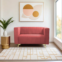 tokyo icon 2 seater sofa plush suede fabric peach