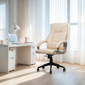 Magnum Mid-Back Office Chair – Ergonomic, Durable & Versatile (Leatherett - Beige)