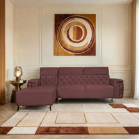rome 6 seater sofa set left corner plush suede brown