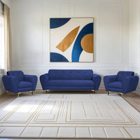 sydney 3 1 1 seater sofa plush suede fabric blue copy