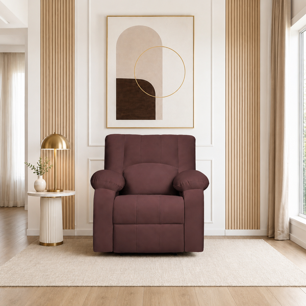 Phoenix Icon 1 Seater Motorise Recliner – ( DIY-Friendly, Plush Suede - Brown )