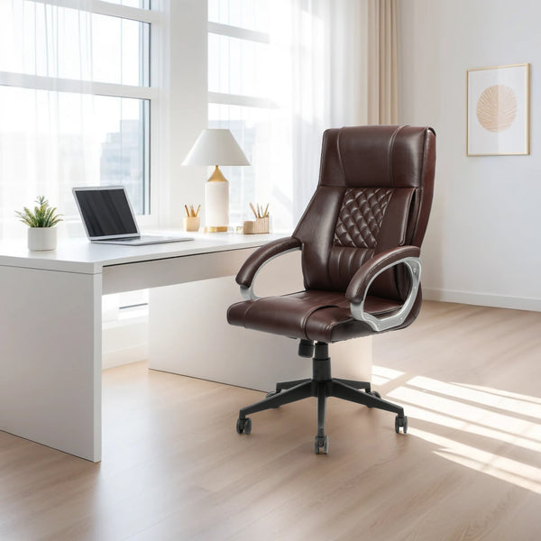 Magnum Mid-Back Office Chair – Ergonomic, Durable & Versatile (Leatherett - Brown)