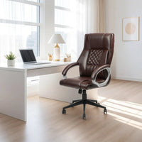 magnum mid back office chair ergonomic durable versatile leatherett brown
