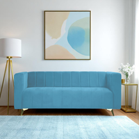 tokyo icon 3 seater sofa plush suede fabric beige copy