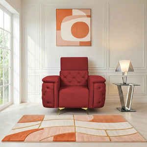 Rome 1 Seater Sofa- ( Plush Suede Fabric- Maroon )