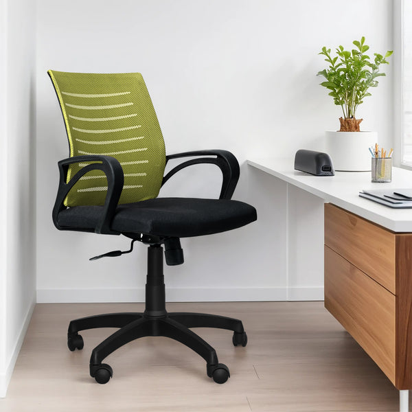 Bolt Mid-Back Office Chair – Ergonomic, Durable & Versatile ( Green )