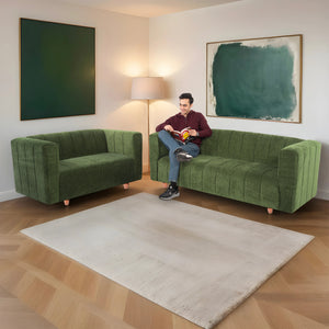 Tokyo 5 Seater Sofa Set- (3+2) ( Premium Molfino Fabric - Green)