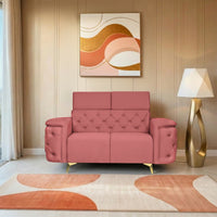 rome 2 seater sofa plush suede fabric peach