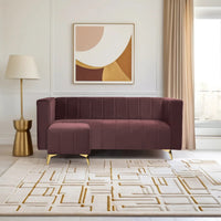 tokyo icon ottoman 4 seater sofa plush suede fabric brown