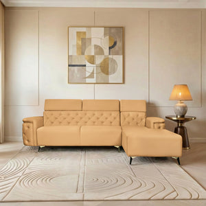 Rome 6 Seater Sofa Set Right Corner- ( Plush Suede - Beige )