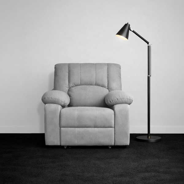 Phoenix Icon 1 Seater Motorise Recliner – ( DIY-Friendly, Plush Suede - Grey )