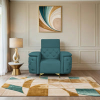 rome 1 seater sofa plush suede fabric teal