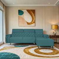 rome 6 seater sofa set right corner plush suede grey copy