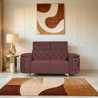 rome 2 seater sofa plush suede fabric brown