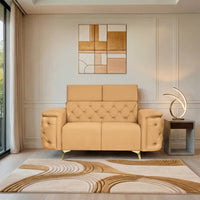 rome 2 seater sofa plush suede fabric beige