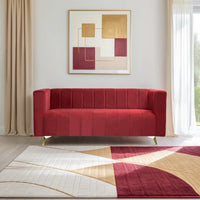 tokyo icon 3 seater sofa plush suede fabric peach copy