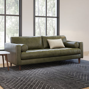 Vienna 3 Seater Sofa- ( Leatherette Fabric - Green )