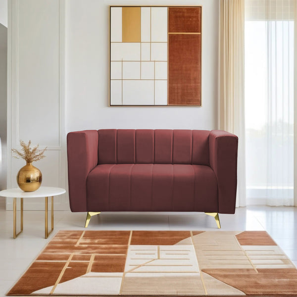 Tokyo Icon 2 Seater Sofa - ( Plush Suede Fabric - Brown)