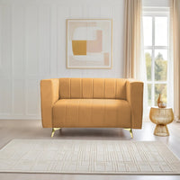 tokyo icon 2 seater sofa plush suede fabric beige