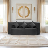 flipper x sofa cum bed 4 seater plain cushion jute fabric dark grey