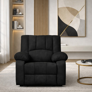 Phoenix Icon 1 Seater Motorise Recliner – ( DIY-Friendly, Plush Suede - Black )