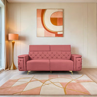 rome 3 seater sofa plush suede fabric peach