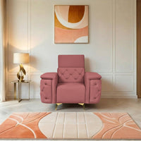 rome 1 seater sofa plush suede fabric peach