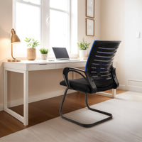 seventh heaven blaze mid back office chair for work from home study chair revolving chair computer chair 3 years warranty metal sled base black mesh copy