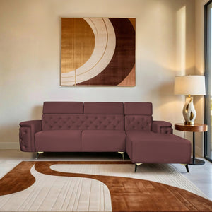 Rome 6 Seater Sofa Set Right Corner- ( Plush Suede - Brown)