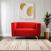 tokyo icon 2 seater sofa plush suede fabric maroon