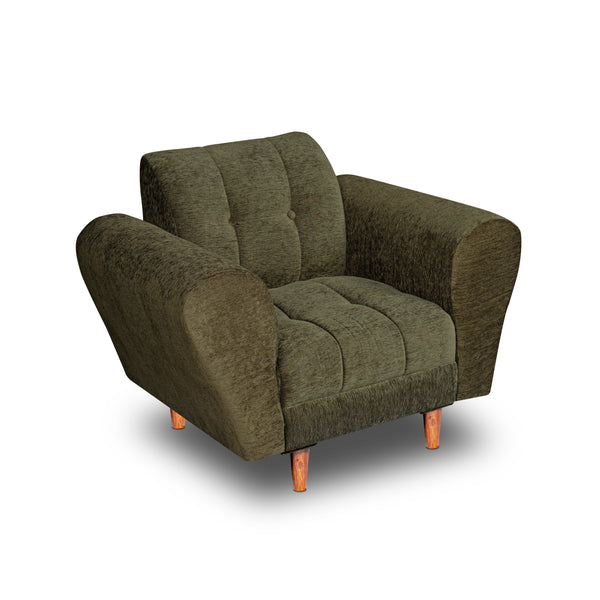 Milan 1 Seater Sofa - ( Premium Molfino Fabric-Green )