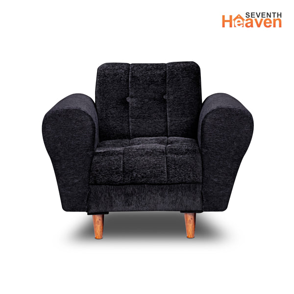 Milan 1 Seater Sofa - ( Premium Molfino Fabric- Black )