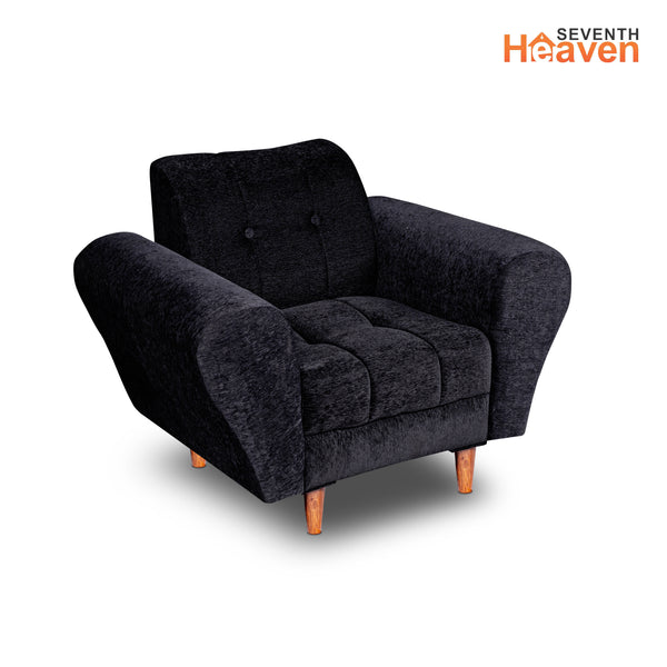 Milan 1 Seater Sofa - ( Premium Molfino Fabric- Black )