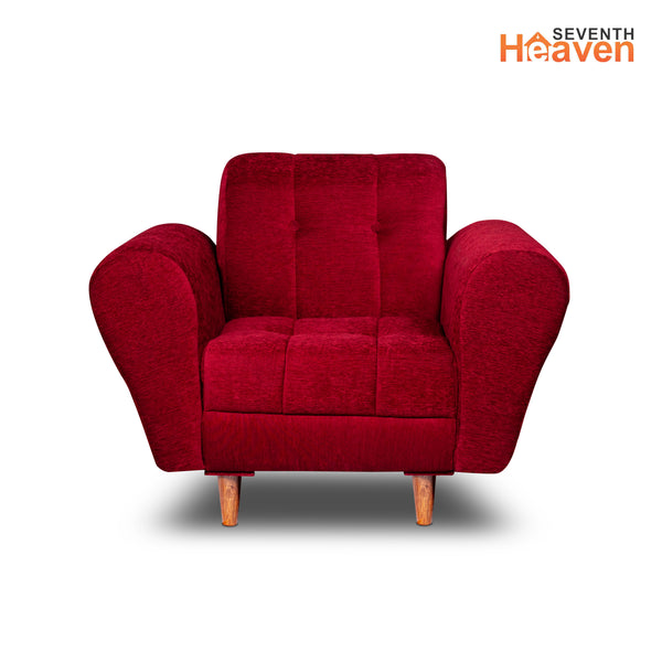 Milan 1 Seater Sofa - ( Premium Molfino Fabric- Maroon )
