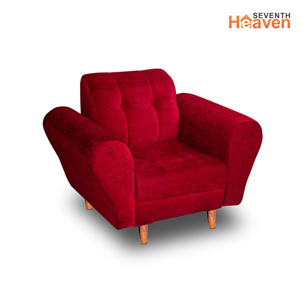 Milan 1 Seater Sofa - ( Premium Molfino Fabric- Maroon )