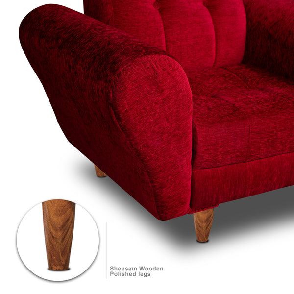 Milan 1 Seater Sofa - ( Premium Molfino Fabric- Maroon )