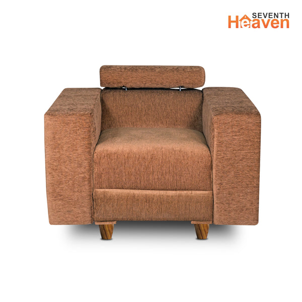 Berlin 1 Seater Sofa- ( Premium Molfino Fabric- Beige )