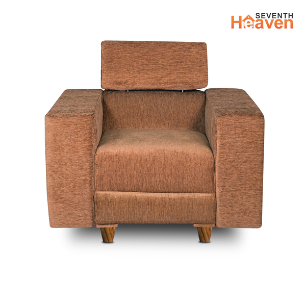 Berlin 1 Seater Sofa- ( Premium Molfino Fabric- Beige )