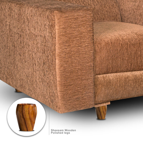 Berlin 1 Seater Sofa- ( Premium Molfino Fabric- Beige )